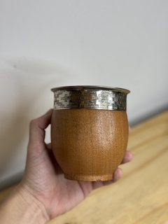 MATE IMPERIAL DE ALGARROBO VIROLA DE ALPACA LISA en internet
