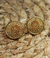 Aretes bronce con baño en oro - comprar online