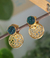 Aretes bronce con baño en oro