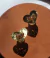 Aretes bronce martillado con baño en oro - Rumiyana