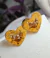 Aretes bronce martillado con baño en oro - comprar online