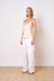 Blusa com Decote Degage e Alça de Correntes Removíveis com Detalhe em Pérola - Malba - Moda atemporal