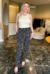 Calça Estampada com Pregas - Malba - Moda atemporal