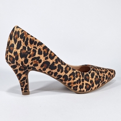 SCARPIN SALTO FINO 7CM ONÇA TECIDO