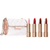 Conjunto impermeável de batom fosco para mulheres, batom nude, pigmento vermelho, brilho labial e bolsa Chaming Chain na internet