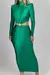 Vestido feminino elegante gola alta - loja online