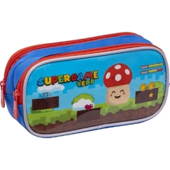 Mochila Escolar Rodinhas + Lancheira + Estojo Duplo Super Game Yepp na internet