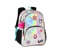 Mochila com Pompom Holográfico Rebecca Bonbon RB2485