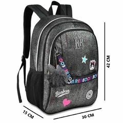 ￼Mochila Feminina Juvenil Grande Rebecca Bonbon Metalizada Com Detalhes - Clio - comprar online