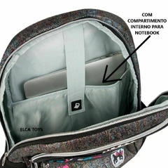Imagem do ￼Mochila Feminina Juvenil Grande Rebecca Bonbon Metalizada Com Detalhes - Clio