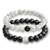 Imagem do 2 pcs/set talão pulseira natural tigre pedra charme ônix frisado casal distân