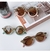Cartoon Bear Shape Round Sunglasses for Children, Cute Leopard, Double Color, Cl - loja online