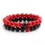 2 pcs/set talão pulseira natural tigre pedra charme ônix frisado casal distân na internet