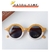 Cartoon Bear Shape Round Sunglasses for Children, Cute Leopard, Double Color, Cl - loja online