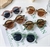 Cartoon Bear Shape Round Sunglasses for Children, Cute Leopard, Double Color, Cl - loja online