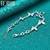 925 Sterling Silver Five Butterfly Chain Pulseira Para Mulheres, Moda Charme, Fe - loja online