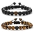 Imagem do 2 pcs/set talão pulseira natural tigre pedra charme ônix frisado casal distân