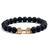 Ágata Matte Haltere Charm Bracelet, Pulseira de Contas Masculinas, Preto Natura - Casa Xique Xique