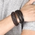 Pulseira de couro de alta qualidade dos homens clássico moda tigre olho frisado na internet