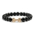 Ágata Matte Haltere Charm Bracelet, Pulseira de Contas Masculinas, Preto Natura na internet