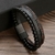 Pulseira de couro clássica masculina, tecido à mão, acessório combinado de v - comprar online