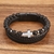 Imagem do Pulseira de couro de alta qualidade dos homens clássico moda tigre olho frisado