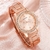 Imagem do Women's Rose Gold Quartz Watch e Rhinestone Wristwatch Set, Casual Ladies Relóg
