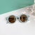 Cartoon Bear Shape Round Sunglasses for Children, Cute Leopard, Double Color, Cl na internet