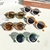 Cartoon Bear Shape Round Sunglasses for Children, Cute Leopard, Double Color, Cl - loja online