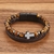 Pulseira de couro de alta qualidade dos homens clássico moda tigre olho frisado na internet