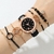 Relógio de quartzo flor preta feminino, conjunto de pulseiras delicadas, strass - comprar online