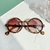 Cartoon Bear Shape Round Sunglasses for Children, Cute Leopard, Double Color, Cl na internet