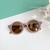 Cartoon Bear Shape Round Sunglasses for Children, Cute Leopard, Double Color, Cl