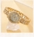 6PCS Set Luxury Watch Mulheres Anel Colar Brincos Rhinestone Moda Relógio de pu - Casa Xique Xique