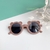 Cartoon Bear Shape Round Sunglasses for Children, Cute Leopard, Double Color, Cl na internet