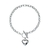 Ventfille-Prata Pulseira Coração Duplo Amor para o Sexo Feminino, Contas Ocas - Casa Xique Xique