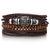 pulseira masculina 4 Pçs/set Trançado Envoltório Pulseiras De Couro para Os H