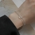 Ventfille-Prata Pulseira Coração Duplo Amor para o Sexo Feminino, Contas Ocas - Casa Xique Xique