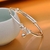 Bracelete em Forma de Folha Aberta para Mulheres, 925 Prata Esterlina, Pulseira