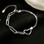 Ventfille-Prata Pulseira Coração Duplo Amor para o Sexo Feminino, Contas Ocas - comprar online