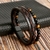 Imagem do Pulseira de couro clássica masculina, tecido à mão, acessório combinado de v