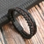 Pulseira de couro clássica masculina, tecido à mão, acessório combinado de v - loja online