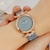 Relógio de quartzo feminino simples e versátil, conjunto de joias strass em fo na internet