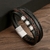 Pulseira de couro clássica masculina, tecido à mão, acessório combinado de v - Casa Xique Xique