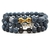 Ágata Matte Haltere Charm Bracelet, Pulseira de Contas Masculinas, Preto Natura na internet