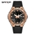 Sanda relógio de pulso feminino, impermeável, quartzo, com cronógrafo, com ca