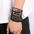 Moda pulseira viking pulseira para homens mão pulseiras tecido crânio mão jó