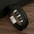 Imagem do Pulseira de couro clássica masculina, tecido à mão, acessório combinado de v