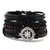 pulseira masculina 4 Pçs/set Trançado Envoltório Pulseiras De Couro para Os H - loja online