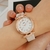 Relógio de quartzo feminino simples e versátil, conjunto de joias strass em fo - Casa Xique Xique